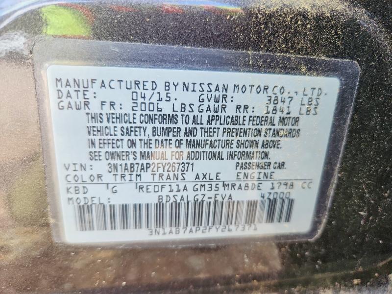 Aukcja sprzedaży 2015 Nissan Sentra, vin: 3N1AB7AP2FY267371, numer aukcji: 69337616