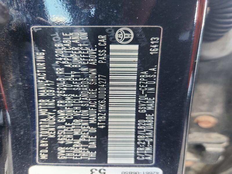 Aukcja sprzedaży 2018 Toyota Camry, vin: 4T1BZ1HK6JU004277, numer aukcji: 67285956