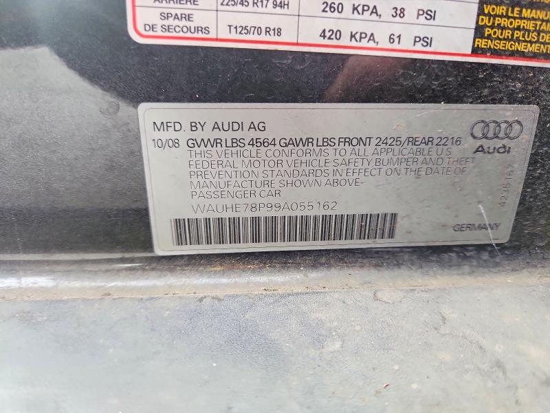 70240226 :رقم المزاد ، WAUHE78P99A055162 vin ، 2009 Audi A3 مزاد بيع