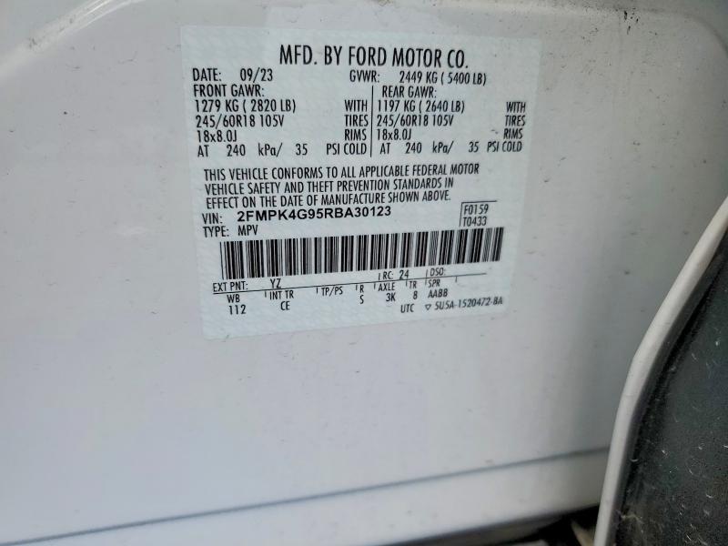 Auction sale of the 2024 Ford Edge, vin: 2FMPK4G95RBA30123, lot number: 69112336
