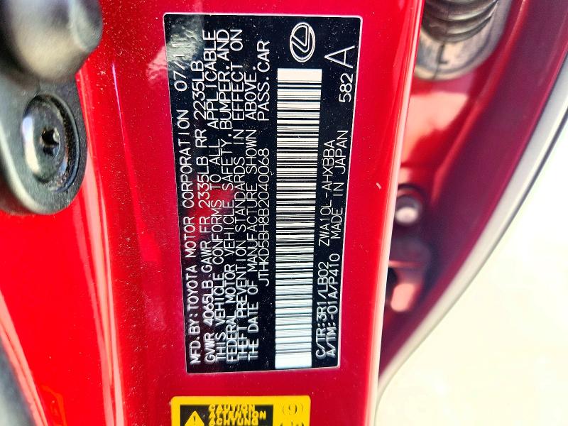 Aukcja sprzedaży 2011 Lexus Ct, vin: JTHKD5BH8B2040068, numer aukcji: 67456116