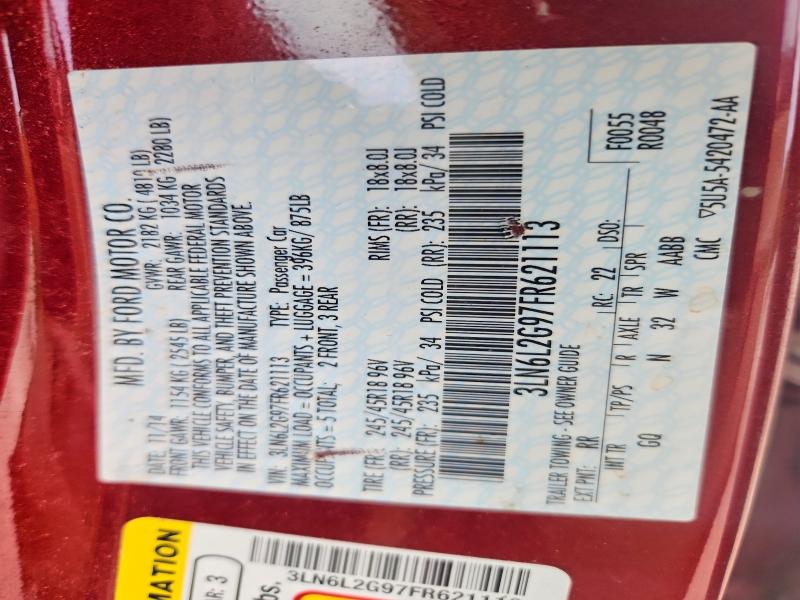 Продаж на аукціоні авто 2015 Lincoln Mkz, vin: 3LN6L2G97FR621113, номер лоту: 69708236