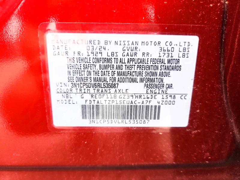 Aukcja sprzedaży 2024 Nissan Kicks, vin: 3N1CP5DV6RL535087, numer aukcji: 67680666