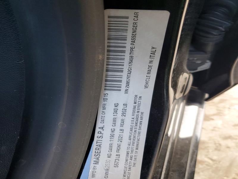 69639556 :رقم المزاد ، ZAM57RTA2G1176459 vin ، 2016 Maserati Ghibli مزاد بيع