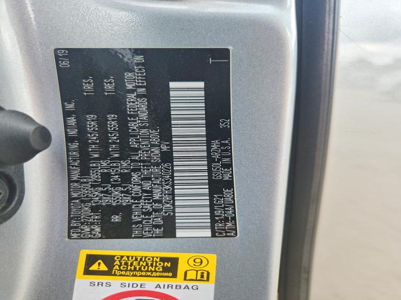 67844746 :رقم المزاد ، 5TDKZRFH3KS340226 vin ، 2019 Toyota Highlander مزاد بيع