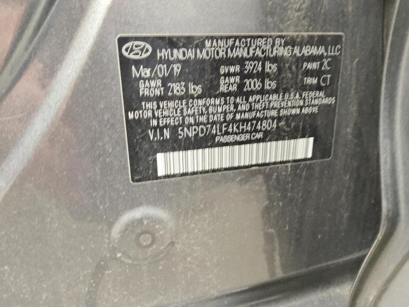 Aukcja sprzedaży 2019 Hyundai Elantra, vin: 5NPD74LF4KH474804, numer aukcji: 68562046