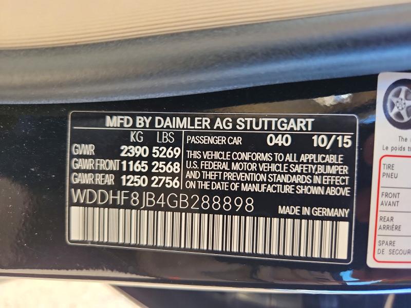 Aukcja sprzedaży 2016 Mercedes-benz E, vin: WDDHF8JB4GB288898, numer aukcji: 68572496