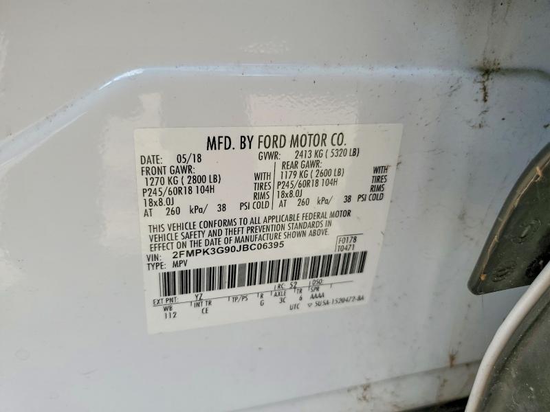 2018 Ford Edge მანქანა იყიდება აუქციონზე, vin: 2FMPK3G90JBC06395, აუქციონის ნომერი: 69867256