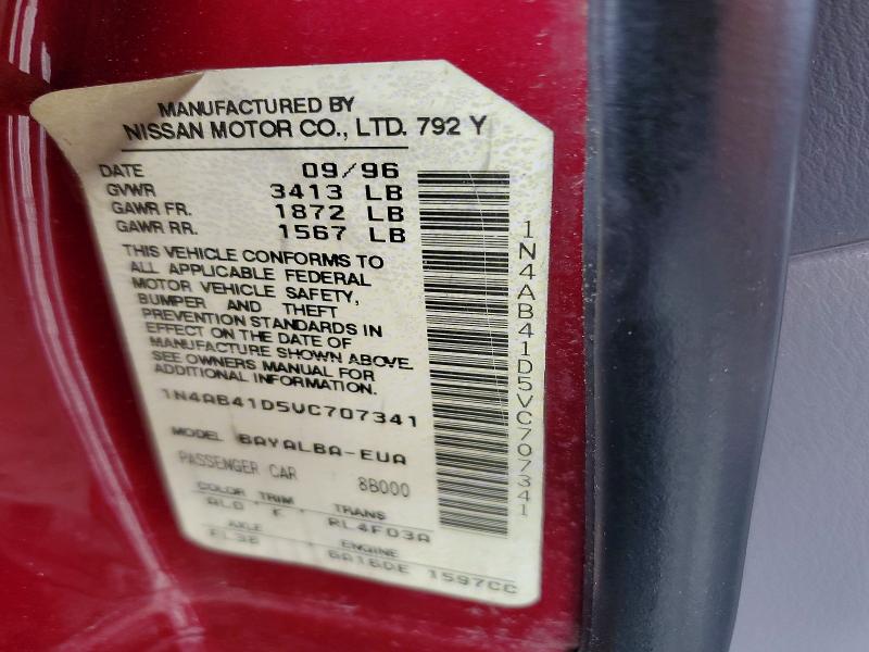Продаж на аукціоні авто 1997 Nissan Sentra, vin: 1N4AB41D5VC707341, номер лоту: 69716916