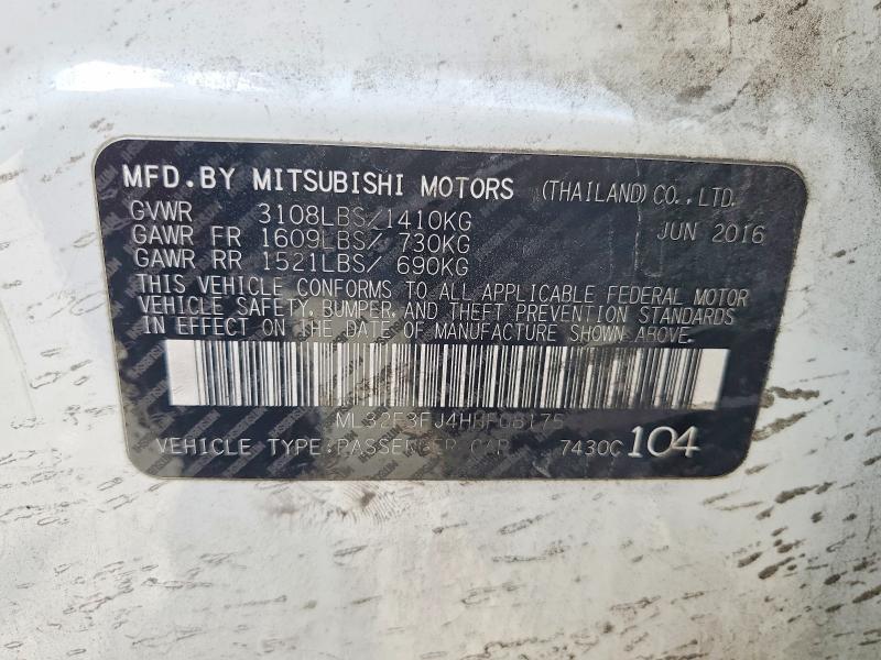 Продаж на аукціоні авто 2017 Mitsubishi Mirage, vin: ML32F3FJ4HHF08175, номер лоту: 68866526