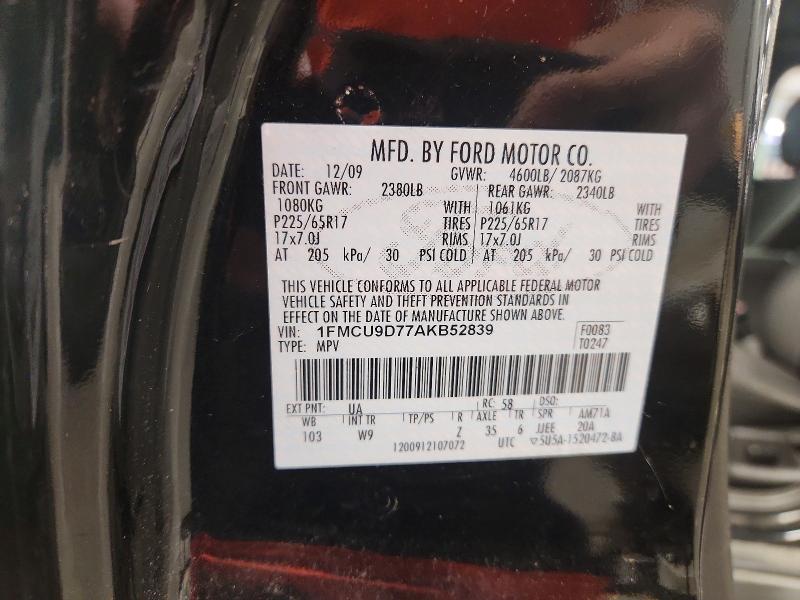 Продажа на аукционе авто 2010 Ford Escape, vin: 1FMCU9D77AKB52839, номер лота: 68628686