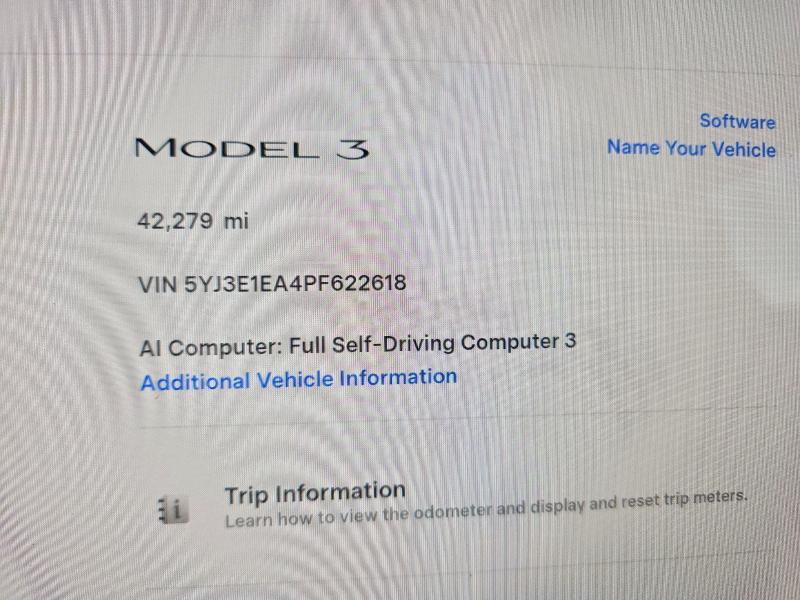 63742416 :رقم المزاد ، 5YJ3E1EA4PF622618 vin ، 2023 Tesla Model 3 مزاد بيع