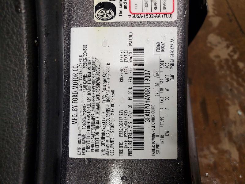 Auction sale of the 2011 Ford Fusion, vin: 3FAHP0HA9BR119007, lot number: 70181236