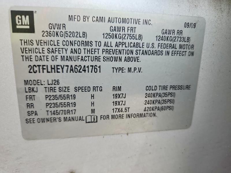Aukcja sprzedaży 2010 Gmc Terrain, vin: 2CTFLHEY7A6241761, numer aukcji: 67127946