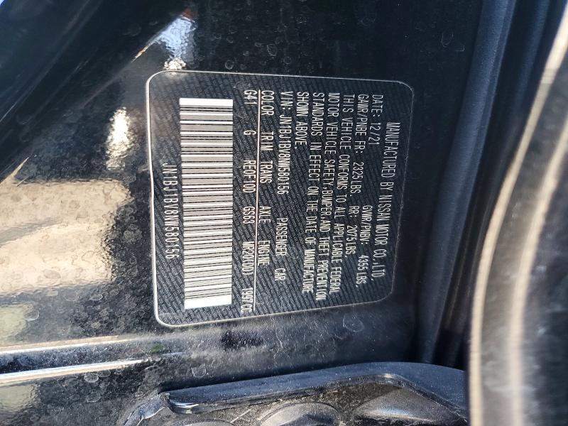 2022 Nissan Rogue Sport მანქანა იყიდება აუქციონზე, vin: JN1BJ1BV8NW580156, აუქციონის ნომერი: 68699776
