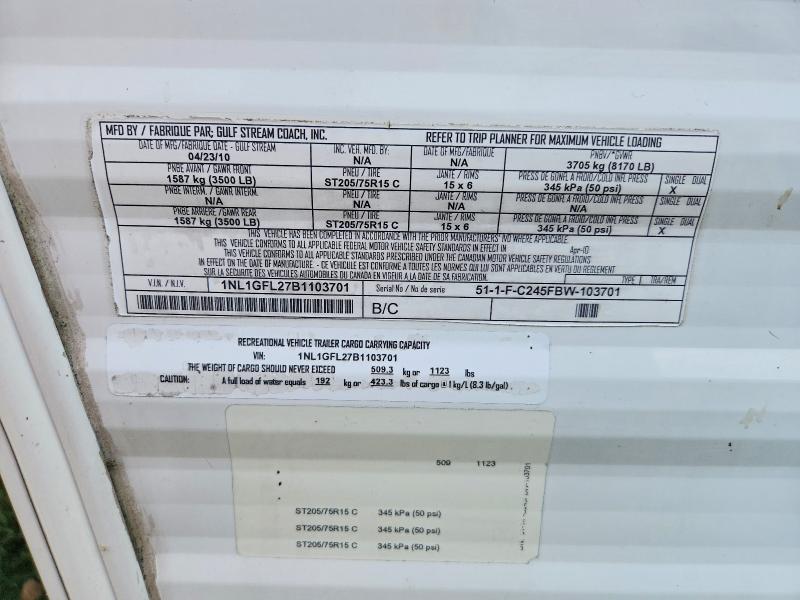 Aukcja sprzedaży 2011 Conquest Recreational Vehicle (rv), vin: 1NL1GFL27B1103701, numer aukcji: 63408126