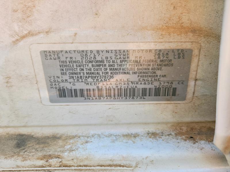 Aukcja sprzedaży 2017 Nissan Sentra, vin: 3N1AB7AP8HY378736, numer aukcji: 69628816