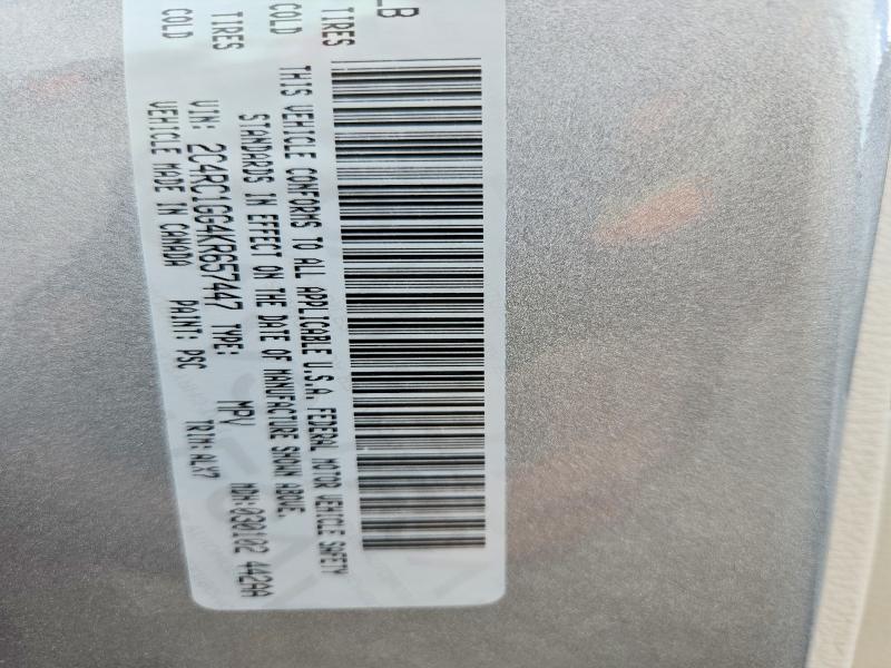 67350616 :رقم المزاد ، 2C4RC1GG4KR657447 vin ، 2019 Chrysler Pacifica مزاد بيع
