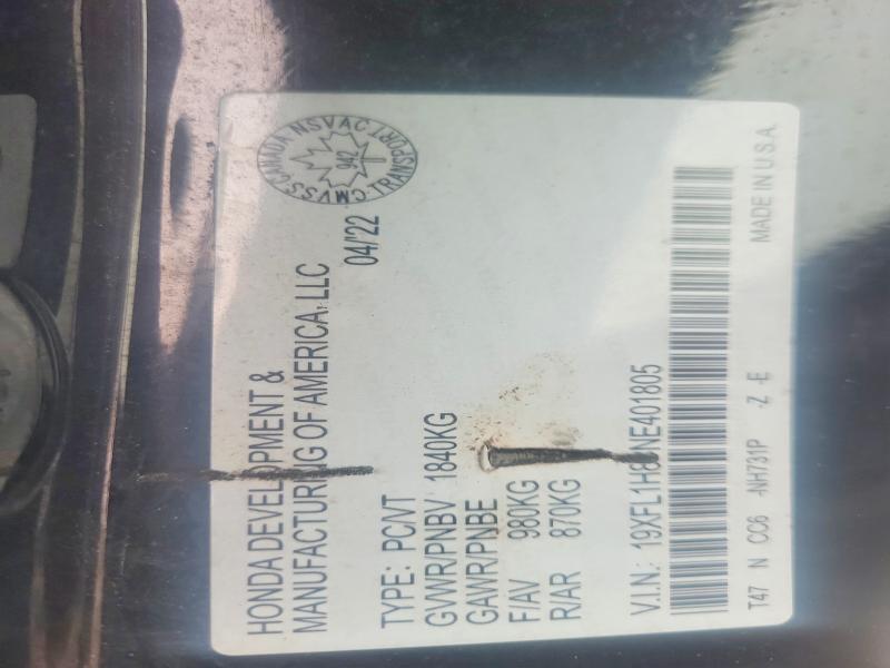 Aukcja sprzedaży 2022 Honda Civic, vin: 19XFL1H87NE401805, numer aukcji: 68533736