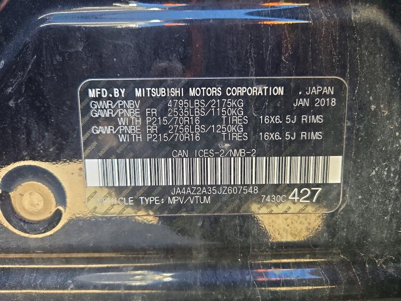Aukcja sprzedaży 2018 Mitsubishi Outlander, vin: JA4AZ2A35JZ607548, numer aukcji: 68234926