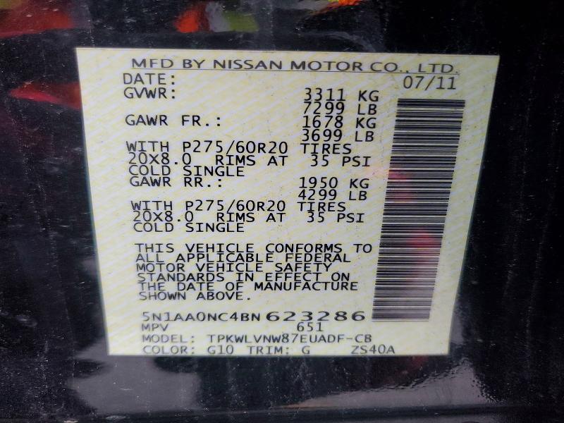 Aukcja sprzedaży 2011 Nissan Armada, vin: 5N1AA0NC4BN623286, numer aukcji: 69504876