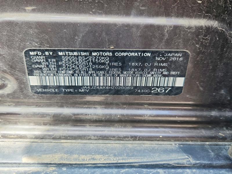 Aukcja sprzedaży 2017 Mitsubishi Outlander, vin: JA4JZ4AX4HZ020069, numer aukcji: 69788776