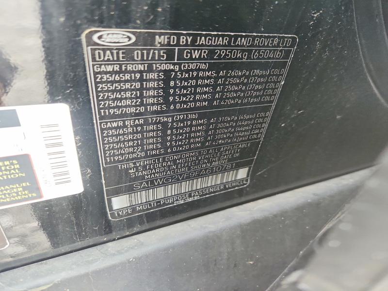 Aukcja sprzedaży 2015 Land Rover Range Rover Sport, vin: SALWG2VF9FA610781, numer aukcji: 70678966