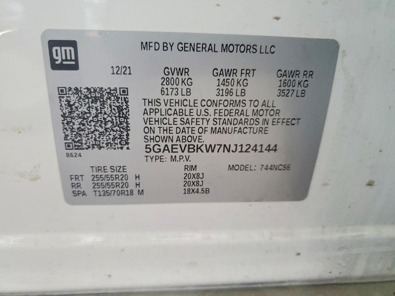 Продаж на аукціоні авто 2022 Buick Enclave, vin: 5GAEVBKW7NJ124144, номер лоту: 67664436