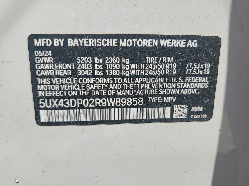 Продаж на аукціоні авто 2024 Bmw X3, vin: 5UX43DP02R9W89858, номер лоту: 68374996