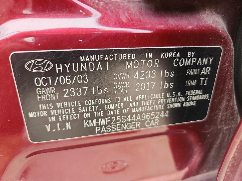 Продажа на аукционе авто 2004 Hyundai Sonata, vin: KMHWF25S44A965244, номер лота: 69456966