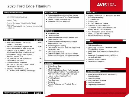 Продаж на аукціоні авто 2023 Ford Edge, vin: 2FMPK4K93PBA37446, номер лоту: 70549876