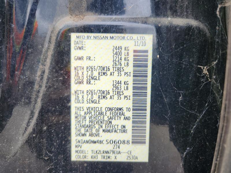 Aukcja sprzedaży 2011 Nissan Xterra, vin: 5N1AN0NW4BC506088, numer aukcji: 70348176