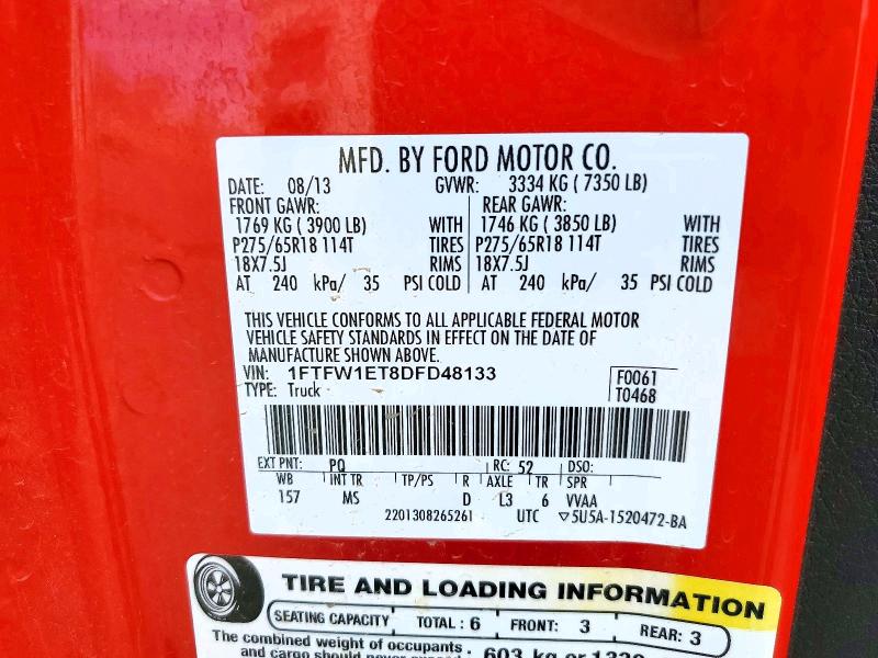 Продаж на аукціоні авто 2013 Ford F150, vin: 1FTFW1ET8DFD48133, номер лоту: 67714246