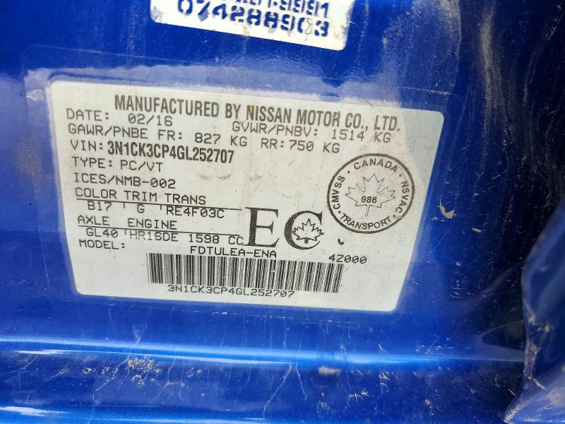 Продажа на аукционе авто 2016 Nissan Micra, vin: 3N1CK3CP4GL252707, номер лота: 66703656
