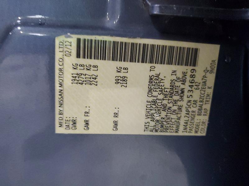 Продажа на аукционе авто 2012 Nissan Altima, vin: 1N4AL2AP5CN534689, номер лота: 70309486