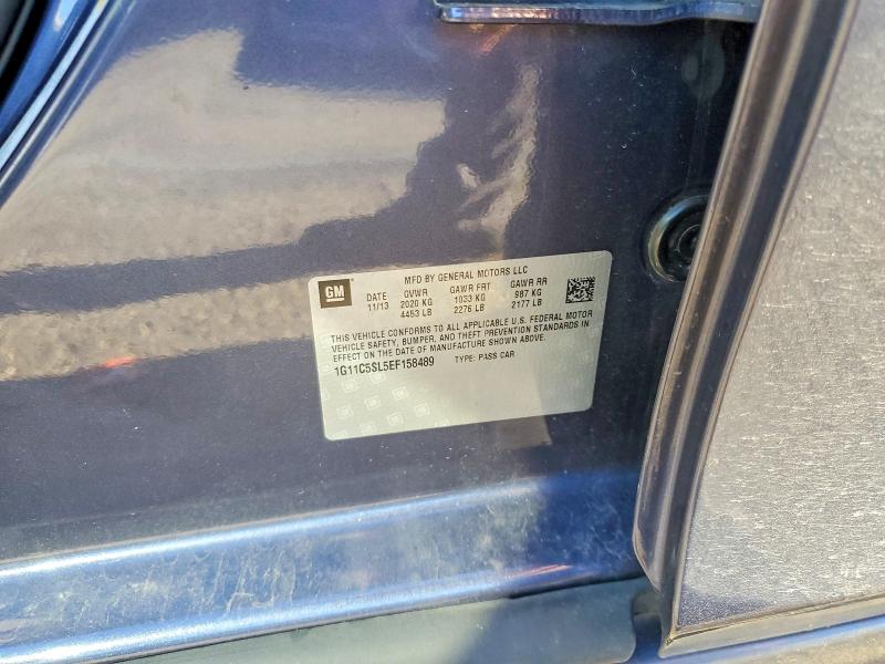 2014 Chevrolet Malibu მანქანა იყიდება აუქციონზე, vin: 1G11C5SL5EF158489, აუქციონის ნომერი: 70629256