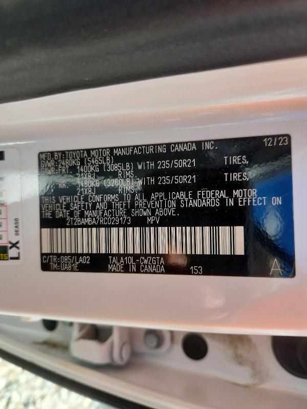 Продажа на аукционе авто 2024 Lexus Rx 350, vin: 2T2BAMBA7RC029173, номер лота: 68503186