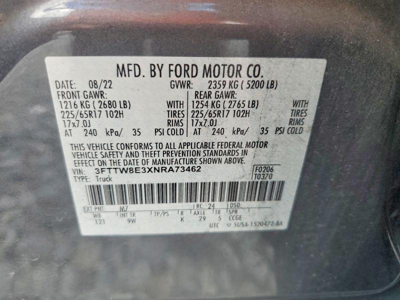 Aukcja sprzedaży 2022 Ford Maverick, vin: 3FTTW8E3XNRA73462, numer aukcji: 67424486
