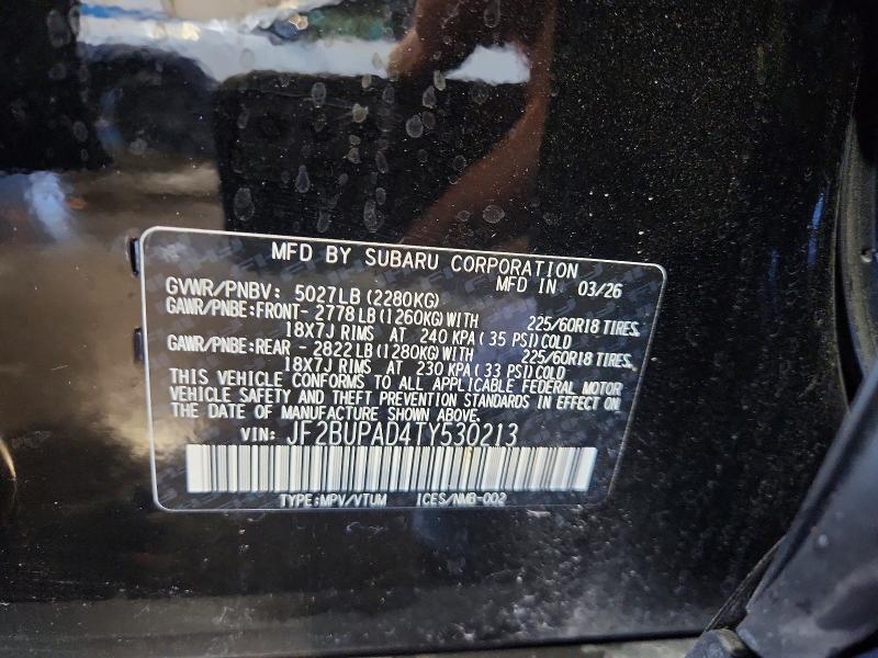 Продажа на аукционе авто 2026 Subaru Outback, vin: JF2BUPAD4TY530213, номер лота: 70558306