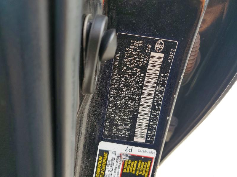 70094216 :رقم المزاد ، 4T1BF1FK2CU119179 vin ، 2012 Toyota Camry مزاد بيع