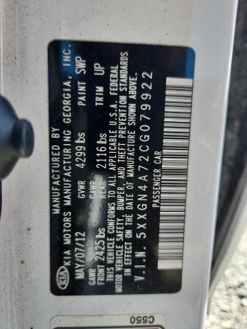 69149476 :رقم المزاد ، 5XXGN4A72CG079922 vin ، 2012 Kia Optima مزاد بيع