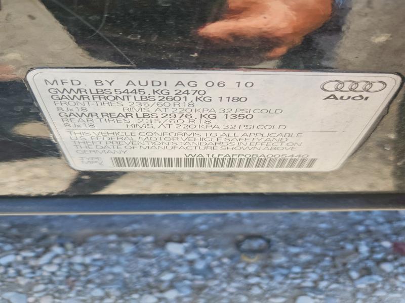 2011 Audi Q5 მანქანა იყიდება აუქციონზე, vin: WA1LFAFP0BA005440, აუქციონის ნომერი: 67410526