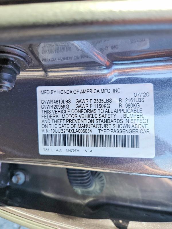 Продаж на аукціоні авто 2020 Acura Tlx, vin: 19UUB2F4XLA006034, номер лоту: 67790606