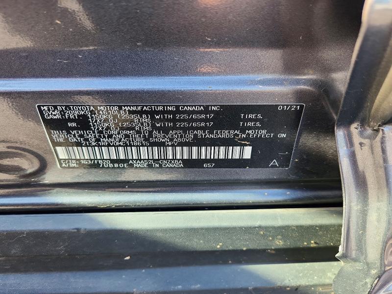 Aukcja sprzedaży 2021 Toyota Rav4, vin: 2T3K1RFV0MC118615, numer aukcji: 67810686
