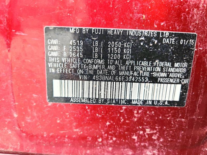 Продаж на аукціоні авто 2015 Subaru Legacy, vin: 4S3BNAL66F3042552, номер лоту: 69632156