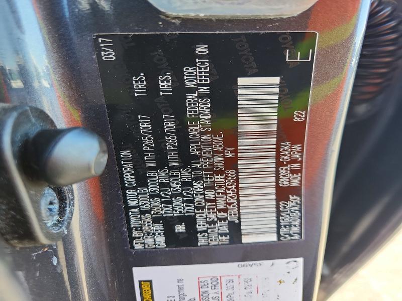 Продаж на аукціоні авто 2017 Toyota 4runner, vin: JTEBU5JR2H5439668, номер лоту: 67545346