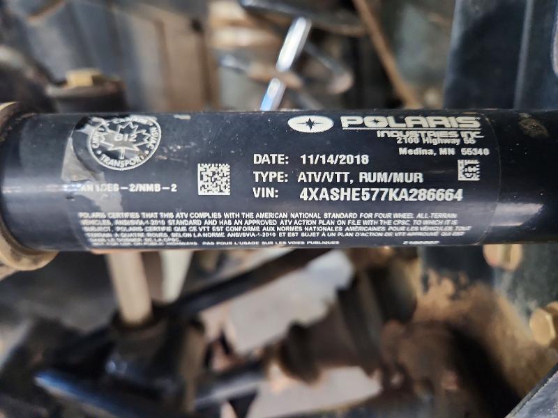 Продаж на аукціоні авто 2019 Polaris Sportsman, vin: 4XASHE577KA286664, номер лоту: 67517066