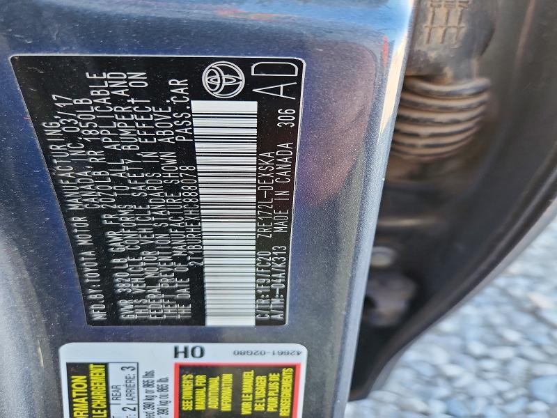 67658226 :رقم المزاد ، 2T1BURHEXHC888078 vin ، 2017 Toyota Corolla مزاد بيع