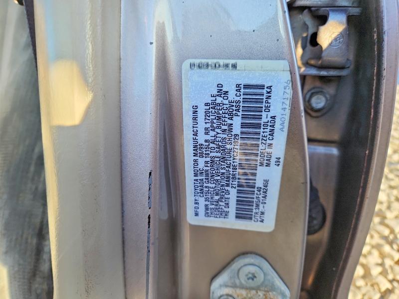 68994406 :رقم المزاد ، 2T1BR18E1YC271929 vin ، 2000 Toyota Corolla مزاد بيع