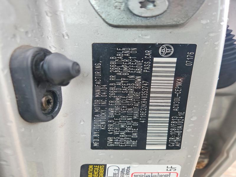 69148346 :رقم المزاد ، 4T1BE32K84U352747 vin ، 2004 Toyota Camry مزاد بيع